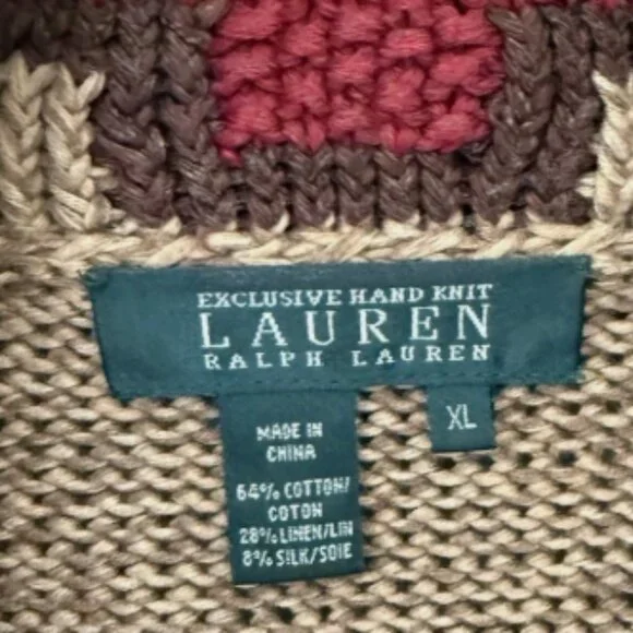 Ralph Lauren Red and Brown Patterned Sweater - Picture 4 of 15